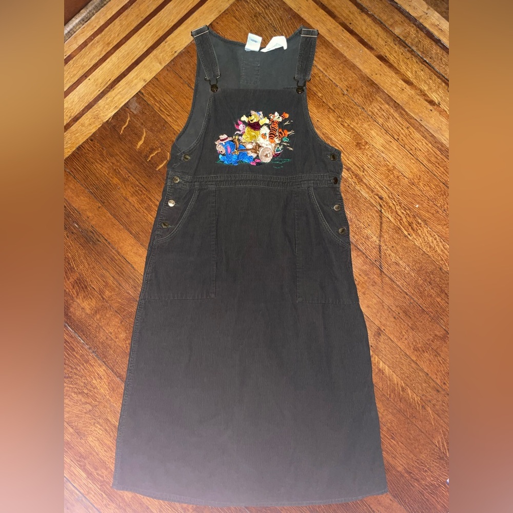 Mama corduroy embroidered Disney Store Pooh Harvest overall dress vintage y2k